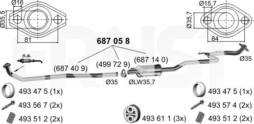 ERNST 687058 - Средний глушитель выхлопных газов autodif.ru
