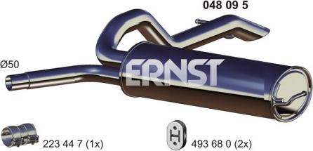 ERNST 048095 - Глушитель выхлопных газов, конечный autodif.ru