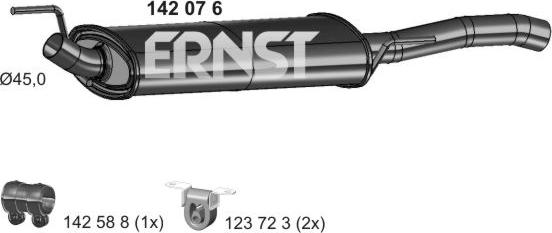 ERNST 142076 - Глушитель выхлопных газов, конечный autodif.ru