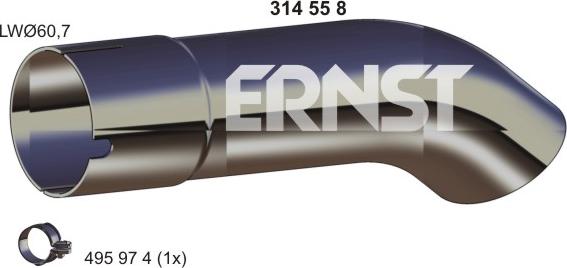 ERNST 332491 - Труба выхлопного газа autodif.ru