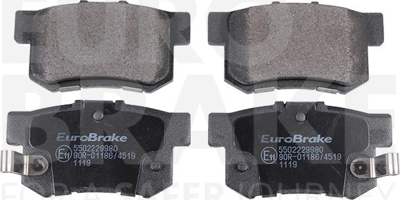 Eurobrake 5502229980 - Тормозные колодки, дисковые, комплект autodif.ru