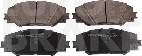 Eurobrake 5502224575 - Тормозные колодки, дисковые, комплект autodif.ru