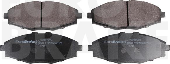 Eurobrake 5502225004 - Тормозные колодки, дисковые, комплект autodif.ru
