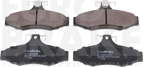 Eurobrake 5502225003 - Тормозные колодки, дисковые, комплект autodif.ru