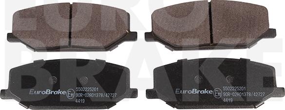 Eurobrake 5502225201 - Тормозные колодки, дисковые, комплект autodif.ru