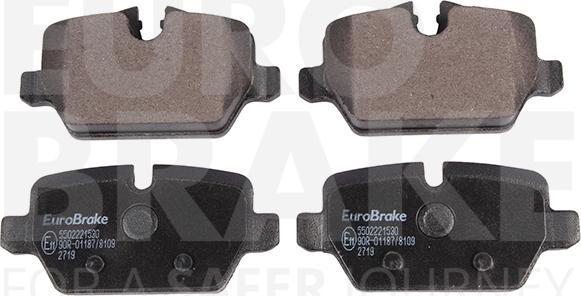 Eurobrake 5502221530 - Тормозные колодки, дисковые, комплект autodif.ru