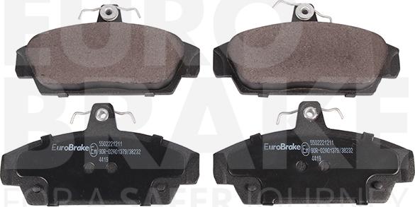 Eurobrake 5502221211 - Тормозные колодки, дисковые, комплект autodif.ru