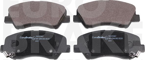 Eurobrake 5502223467 - Тормозные колодки, дисковые, комплект autodif.ru