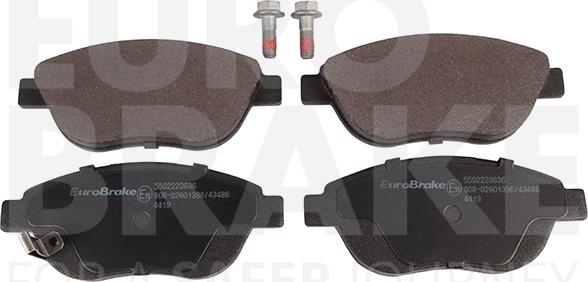 Eurobrake 5502223636 - Тормозные колодки, дисковые, комплект autodif.ru