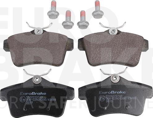 Eurobrake 5502223749 - Тормозные колодки, дисковые, комплект autodif.ru