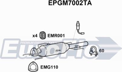 EuroFlo EPGM7002TA - Сажевый / частичный фильтр, система выхлопа ОГ autodif.ru