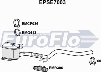 EuroFlo EPSE7003 - Сажевый / частичный фильтр, система выхлопа ОГ autodif.ru