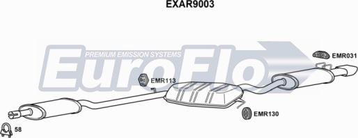EuroFlo EXAR9003 - Средний / конечный глушитель ОГ autodif.ru
