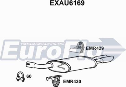 EuroFlo EXAU6169 - Глушитель выхлопных газов, конечный autodif.ru
