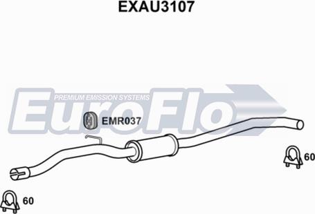 EuroFlo EXAU3107 - Средний глушитель выхлопных газов autodif.ru