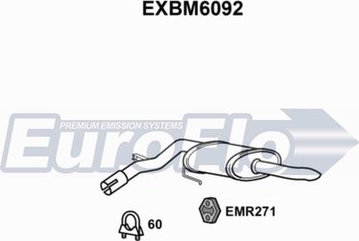 EuroFlo EXBM6092 - Глушитель выхлопных газов, конечный autodif.ru