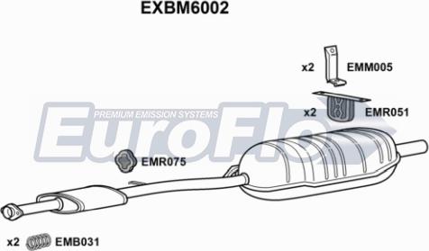 EuroFlo EXBM6002 - Глушитель выхлопных газов, конечный autodif.ru
