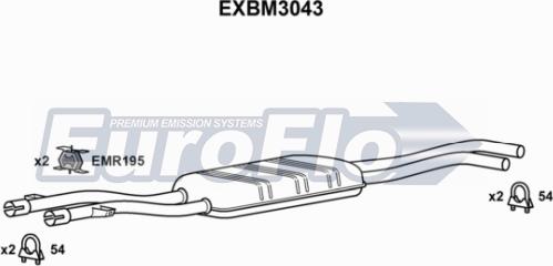 EuroFlo EXBM3043 - Средний глушитель выхлопных газов autodif.ru