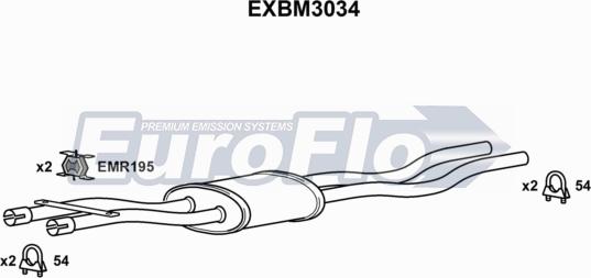 EuroFlo EXBM3034 - Средний глушитель выхлопных газов autodif.ru