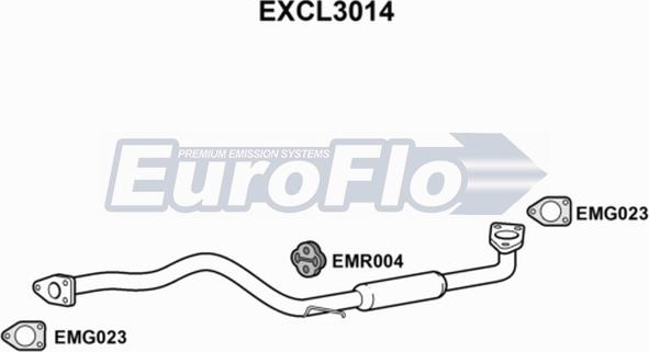 EuroFlo EXCL3014 - Средний глушитель выхлопных газов autodif.ru