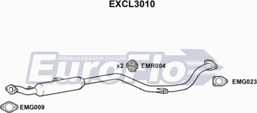 EuroFlo EXCL3010 - Средний глушитель выхлопных газов autodif.ru