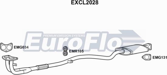 EuroFlo EXCL2028 - Труба выхлопного газа autodif.ru