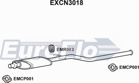 EuroFlo EXCN3018 - Средний глушитель выхлопных газов autodif.ru