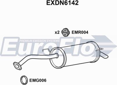 EuroFlo EXDN6142 - Глушитель выхлопных газов, конечный autodif.ru