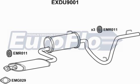 EuroFlo EXDU9001 - Средний / конечный глушитель ОГ autodif.ru