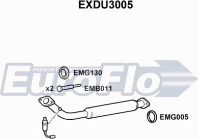 EuroFlo EXDU3005 - Средний глушитель выхлопных газов autodif.ru