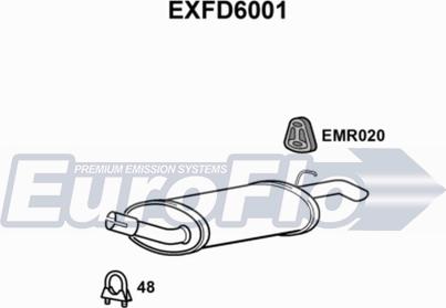 EuroFlo EXFD6001 - Глушитель выхлопных газов, конечный autodif.ru