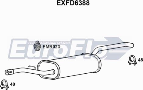 EuroFlo EXFD6388 - Глушитель выхлопных газов, конечный autodif.ru