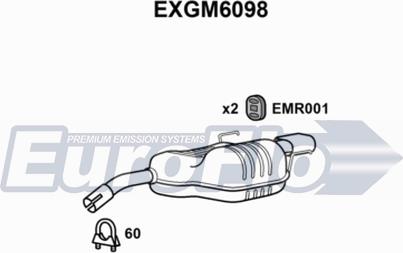 EuroFlo EXGM6098 - Глушитель выхлопных газов, конечный autodif.ru