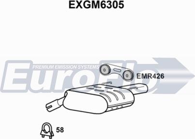 EuroFlo EXGM6305 - Глушитель выхлопных газов, конечный autodif.ru