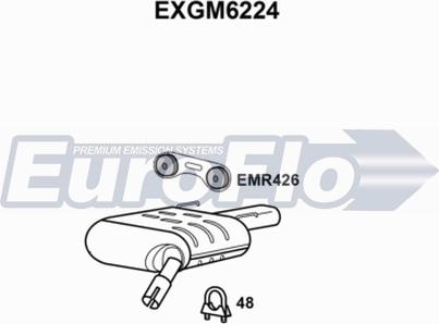 EuroFlo EXGM6224 - Глушитель выхлопных газов, конечный autodif.ru