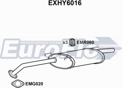 EuroFlo EXHY6016 - Глушитель выхлопных газов, конечный autodif.ru