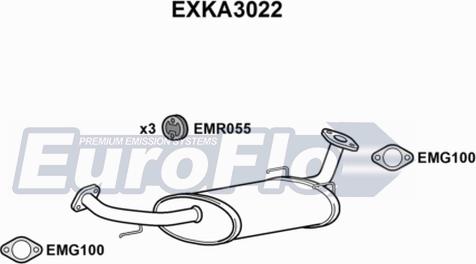 EuroFlo EXKA3022 - Средний глушитель выхлопных газов autodif.ru
