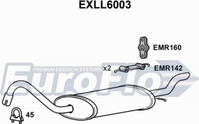 EuroFlo EXLL6003 - Глушитель выхлопных газов, конечный autodif.ru