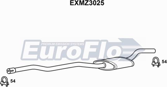 EuroFlo EXMZ3025 - Средний глушитель выхлопных газов autodif.ru