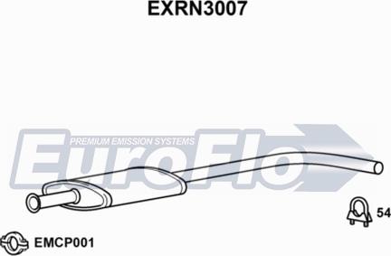 EuroFlo EXRN3007 - Средний глушитель выхлопных газов autodif.ru