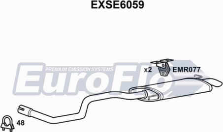 EuroFlo EXSE6059 - Глушитель выхлопных газов, конечный autodif.ru