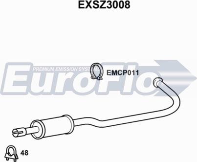 EuroFlo EXSZ3008 - Средний глушитель выхлопных газов autodif.ru