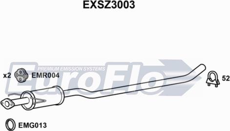 EuroFlo EXSZ3003 - Средний глушитель выхлопных газов autodif.ru