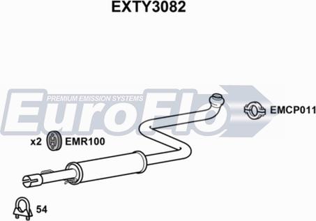 EuroFlo EXTY3082 - Средний глушитель выхлопных газов autodif.ru