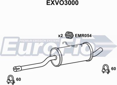 EuroFlo EXVO3000 - Средний глушитель выхлопных газов autodif.ru