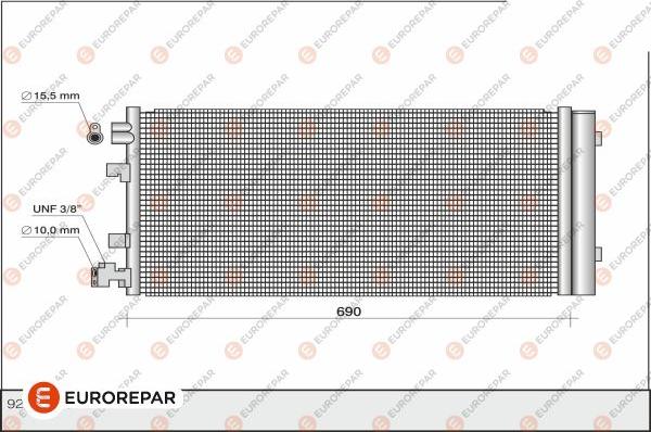 EUROREPAR 1610163380 - Конденсатор кондиционера autodif.ru