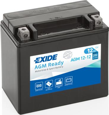 Exide AGM12-12 - Стартерная аккумуляторная батарея, АКБ autodif.ru