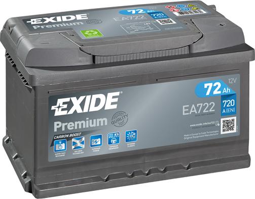 Exide EA722 - Стартерная аккумуляторная батарея, АКБ autodif.ru