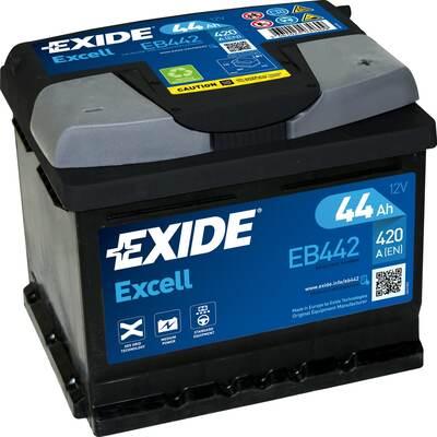 Exide EB442 - Аккумулятор Excell 12V 44Ah 420A 207х175х175 полярность ETN0 клемы EN крепление B13 autodif.ru