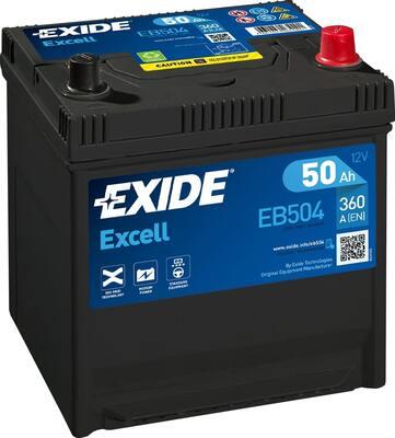 Exide EB504 - аккумуляторная батарея! 19.5/17.9 евро 50Ah 360A 200/173/222\ autodif.ru